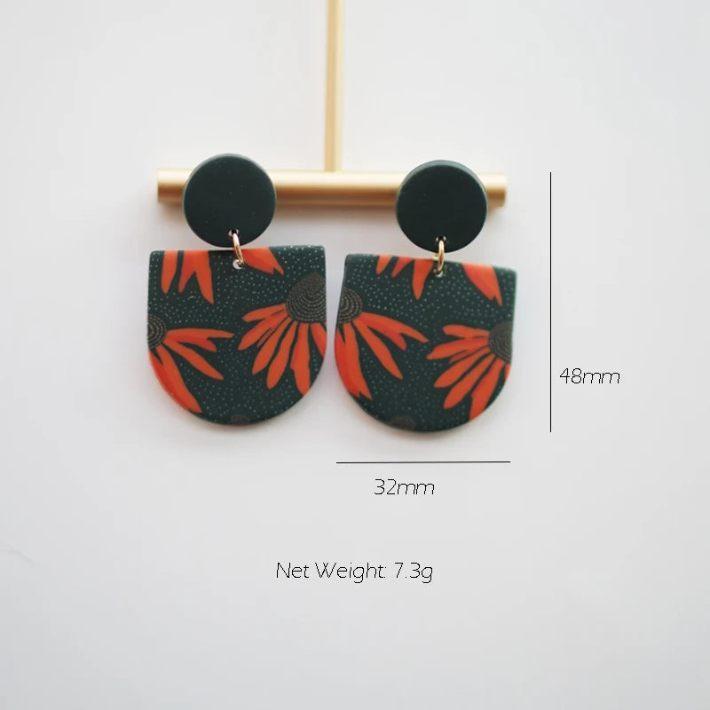 Art Floral Pattern Earrings