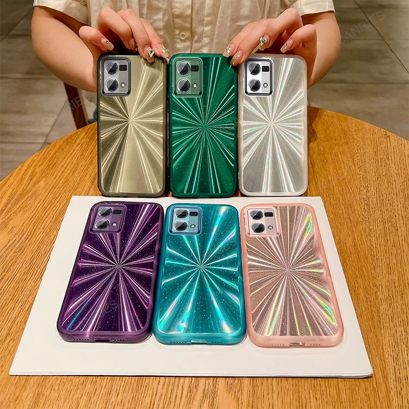 Glitter Gradient Silicone Case For Oppo Reno 7 4G 8 Z 5G Pro T Lite