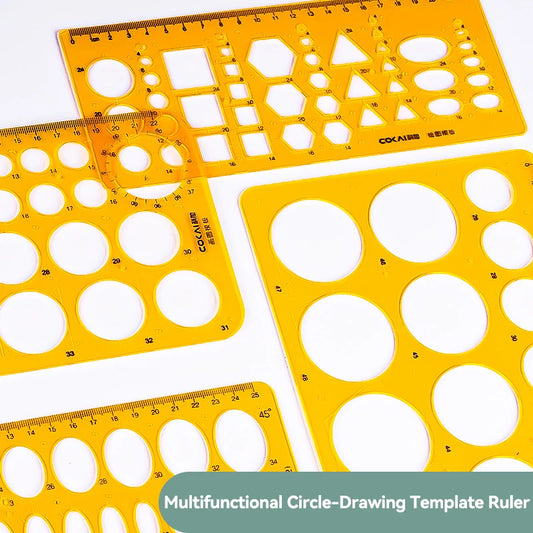 Circular Geometry Drawing Template Ruler Set