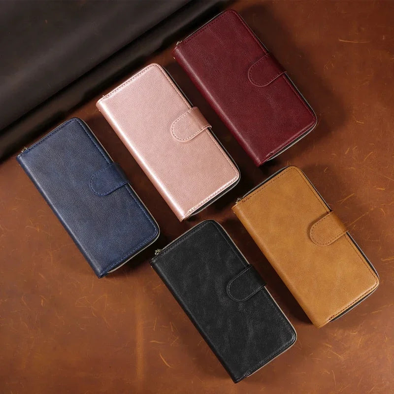 9 Card Slots Leather Case Cover for iPhone