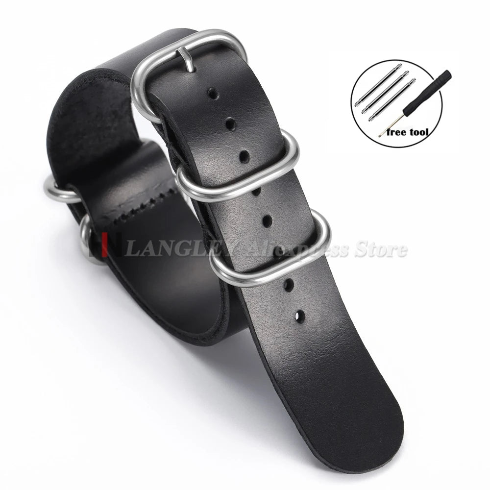 Vintage Genuine Leather Watch Strap 18mm 20mm 22mm