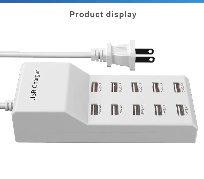 Multi-Device USB Charger Hub with EU Plug