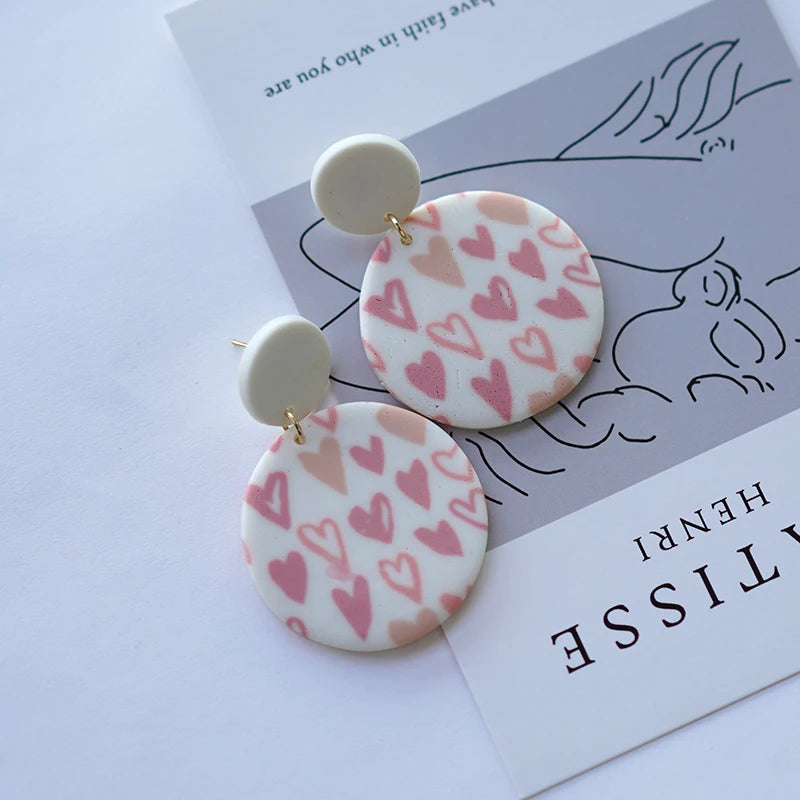 Heart Pattern Long Earrings