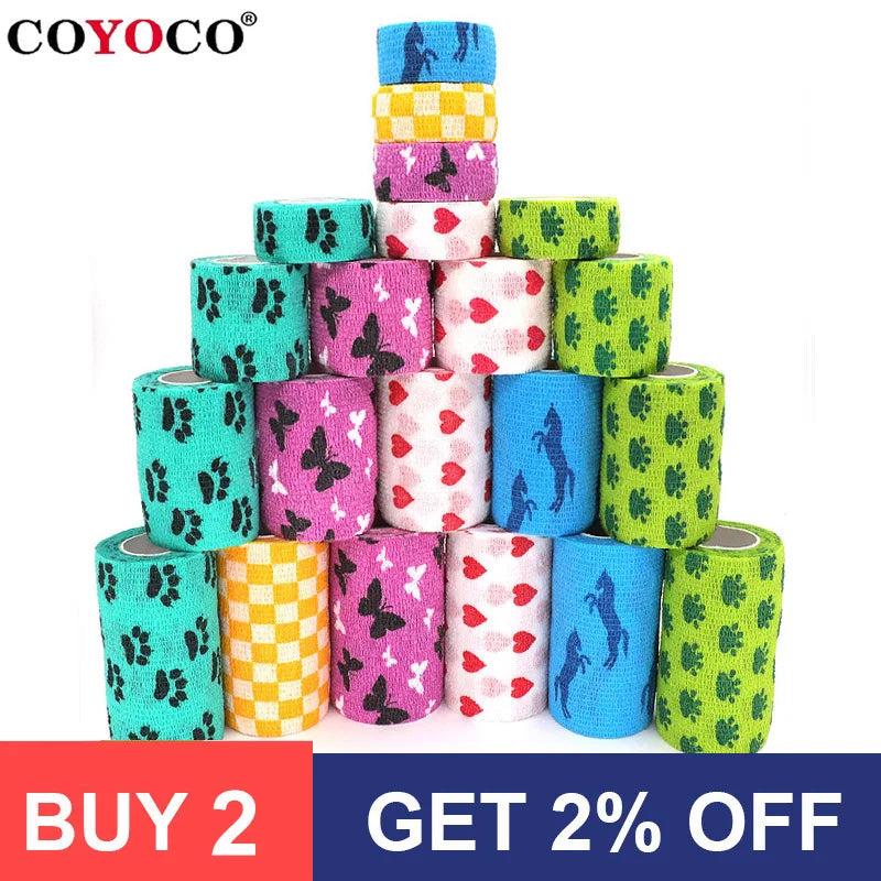 1 Pcs Printed Self Adhesive Elastic Bandage 4.8m