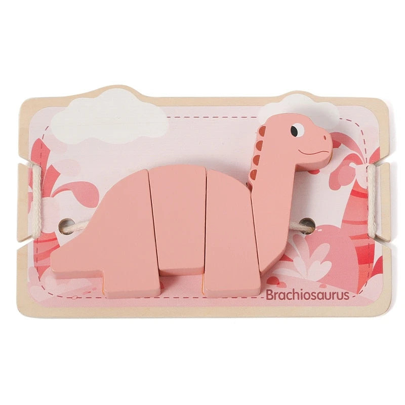 Wooden Animal Threading Toy Set