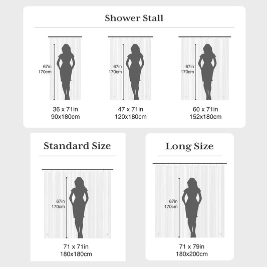 Clear Waterproof PEVA Shower Curtain Liner with Weighted Magnets