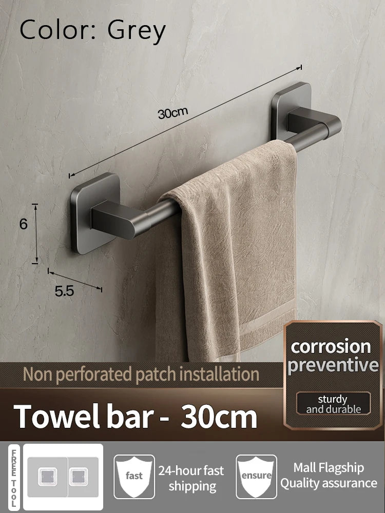 No-Drill Self-Adhesive Bathroom Towel Rack
