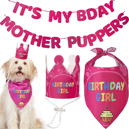 Dog Birthday Party Bandana Set
