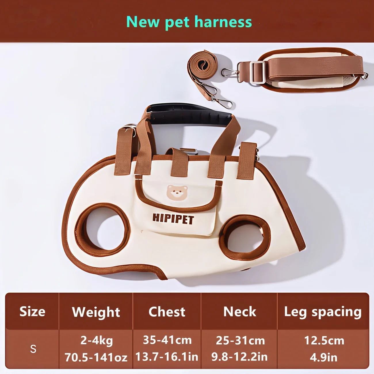 Portable Pet Carrier Shoulder Bag with Safety Harness