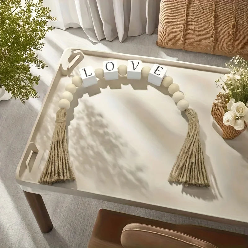 Wooden Letter Bead Tassel Garland