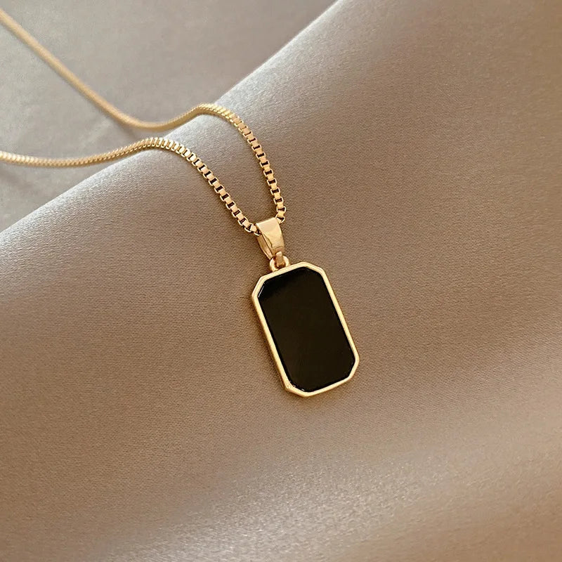 Black Square Pendant