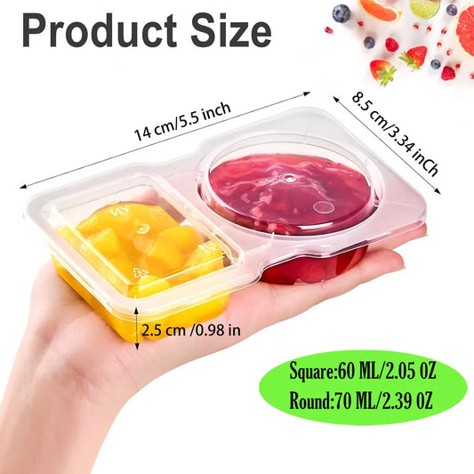 Dual Compartment Condiment Containers with Lids