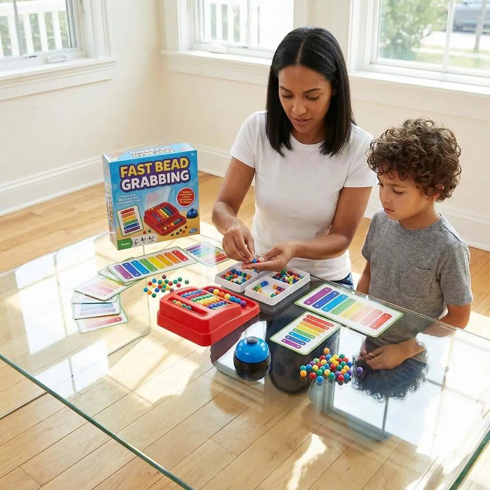 Fast Bead Grabbing Board Game with Bell