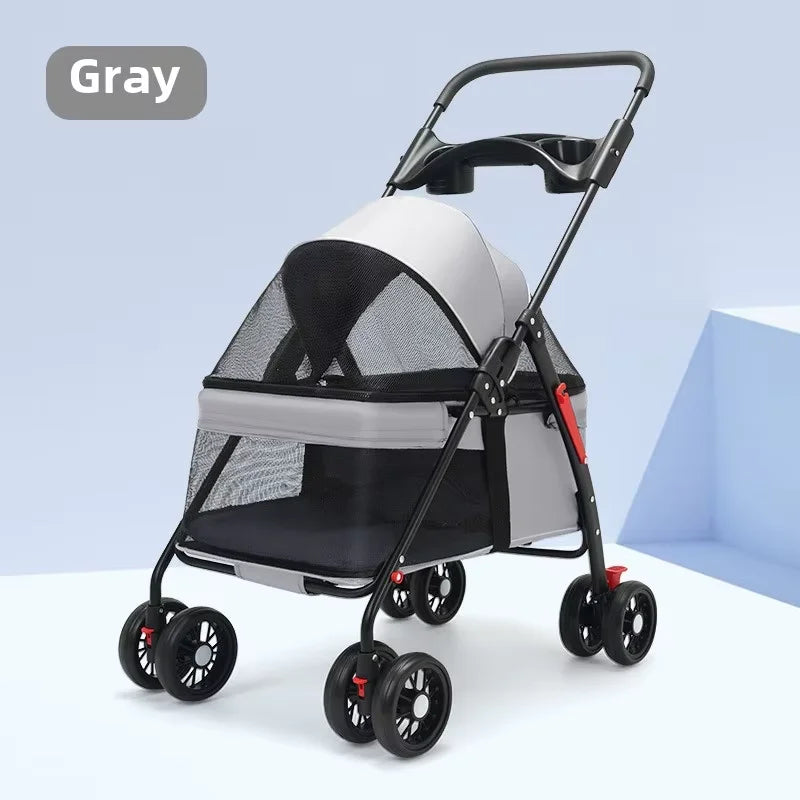 Foldable Pet Stroller for Dogs & Cats