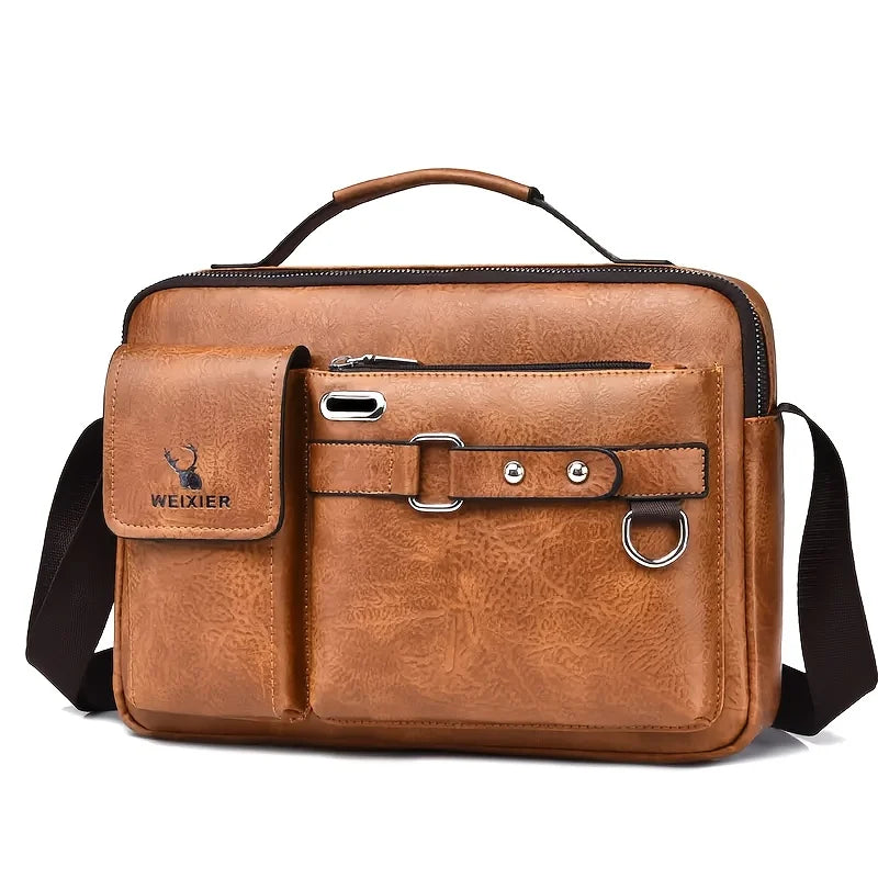 Business Casual PU Leather Messenger Bag