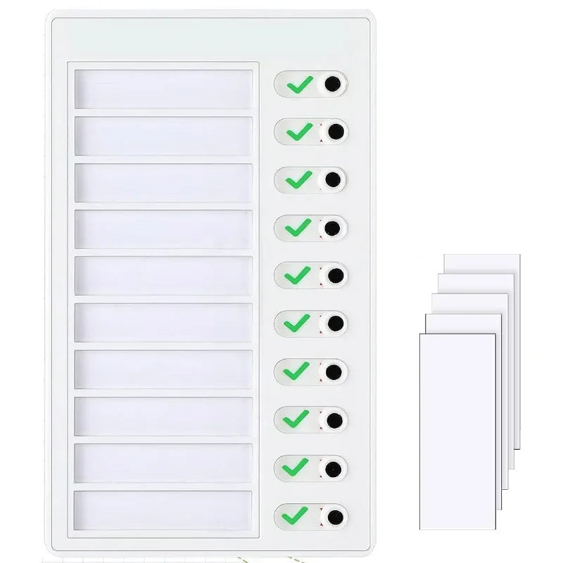 1 Pcs Chore Chart with 5 Pcs Blank Card,Plastic Checklist Board