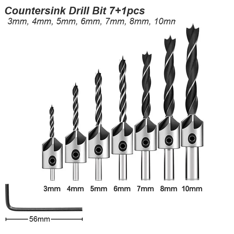 Countersink Drill Bit Set for Wood and Metal