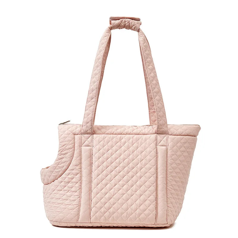 Quilted Pet Carrier Shoulder Bag