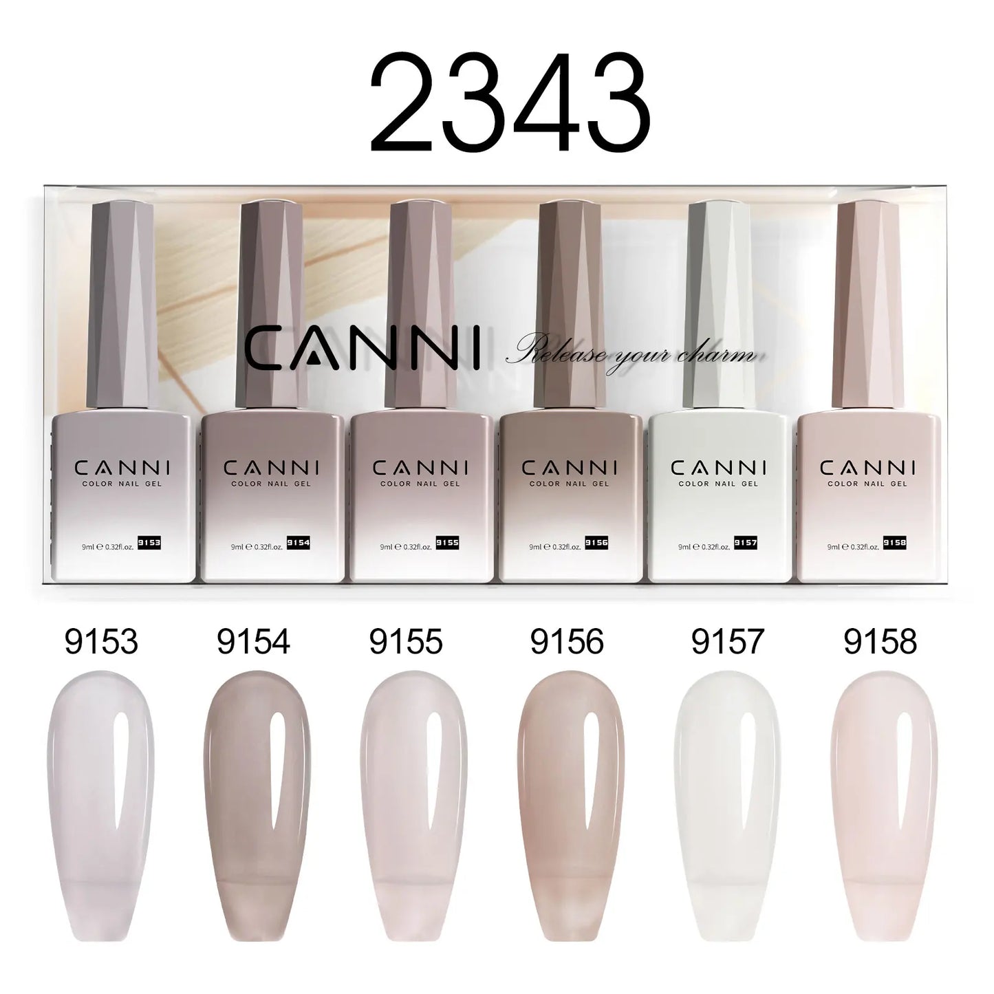 2/6pcs/kit CANNI HEMA FREE Nail Gel Polish Kit Semi Permanent