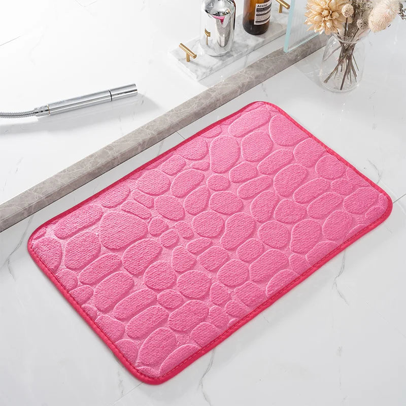 Cobblestone Embossed Bathroom Bath Mat