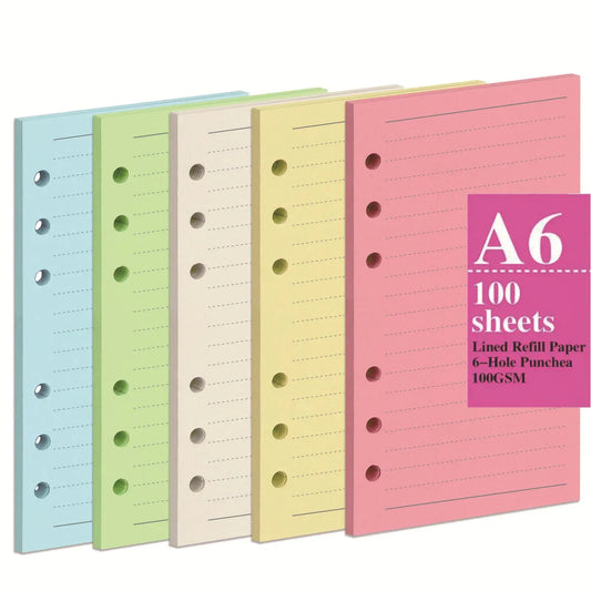 Practical Household Accessory – 100 Sheets A5 A6 Loose-leaf Colorful Replacement – pp