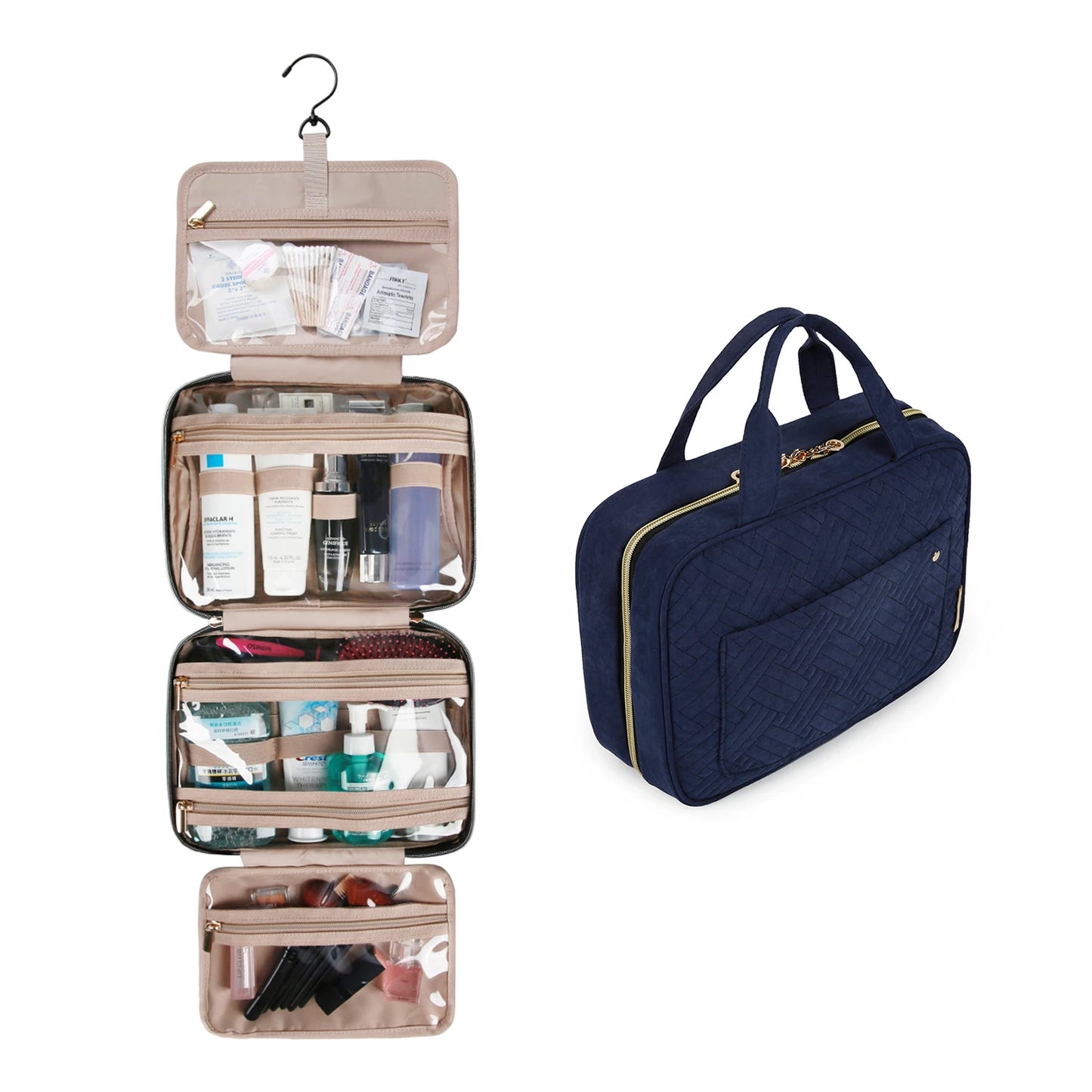 Makeup Cosmetic Bag with Hanging Hook Water-resistant