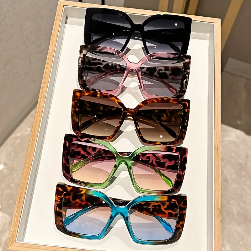 Oversized Square Sunglasses with Gradient Lenses