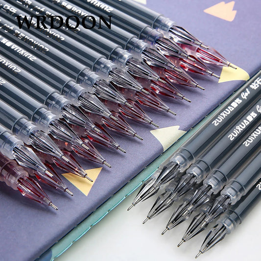 6pcs Large-capacity Ink Diamond Tip Gel Pen 0.38mm Black/Blue/Red Refill