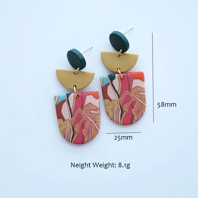 Art Floral Pattern Earrings