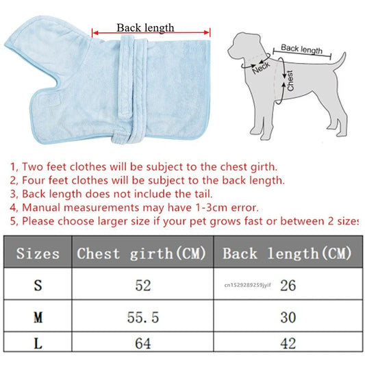 Quick Drying Soft Pet Bath Towel Robe