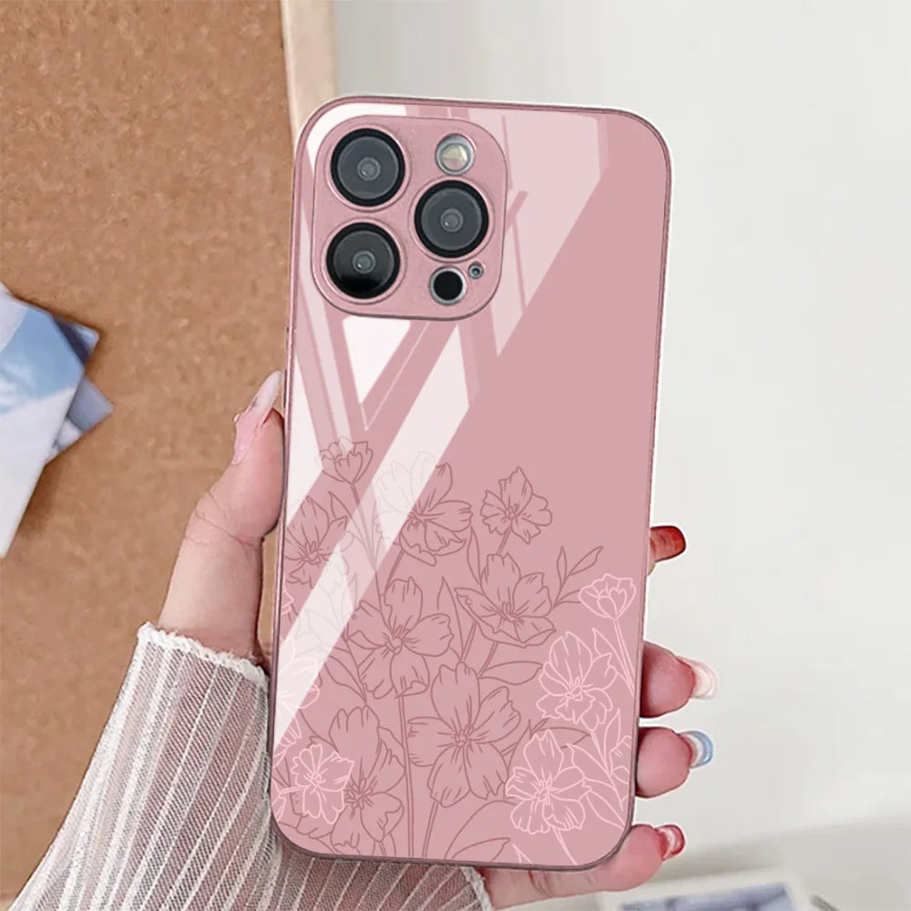 iPhone Case Minimal Tempered Glass Red