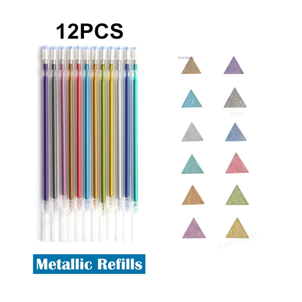 12Pcs/Set Glitter Gel Pen Set