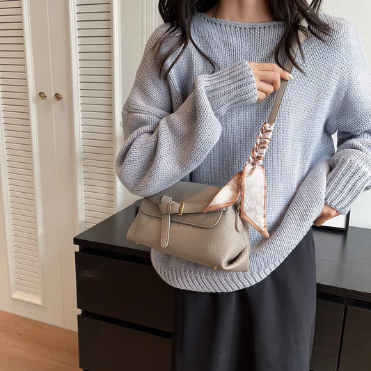 Women’s Lychee-Texture Crossbody Bag