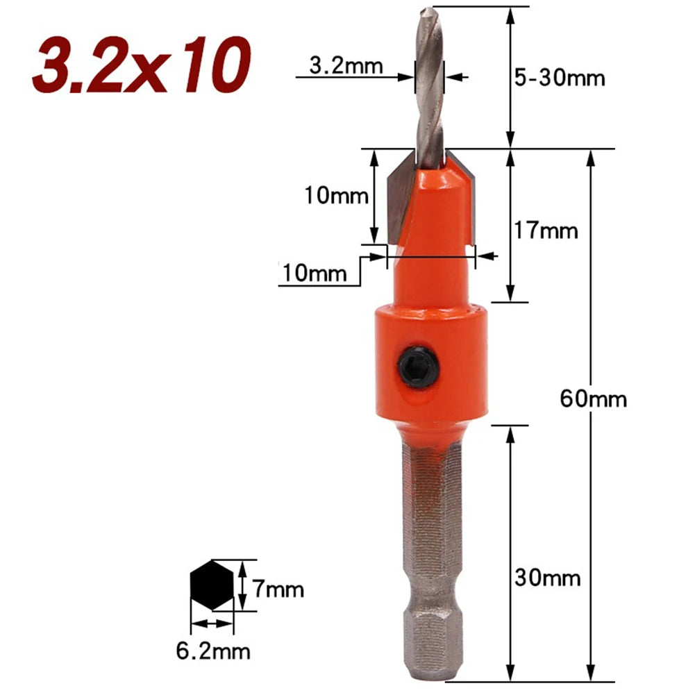 1/4" Woodworking Hex Shank Drills Bit Set