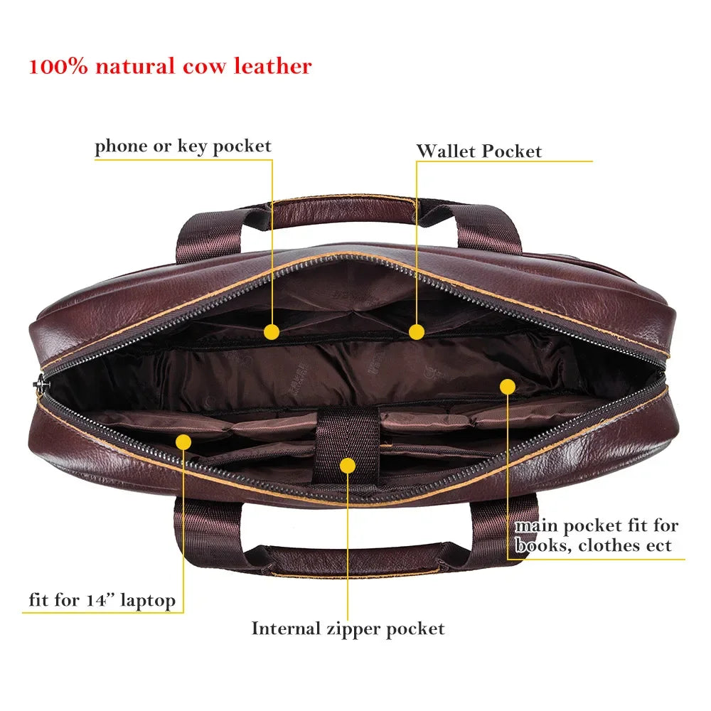 Bullcaptain Genuine Leather Men's Briefcase