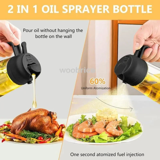 2-in-1 Glass Oil Spray Bottle