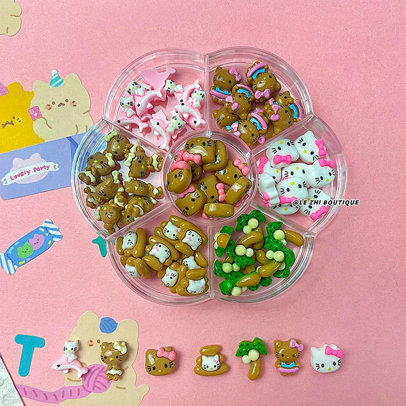 Kawaii 70Pcs Hello Kitty Nail Decorations