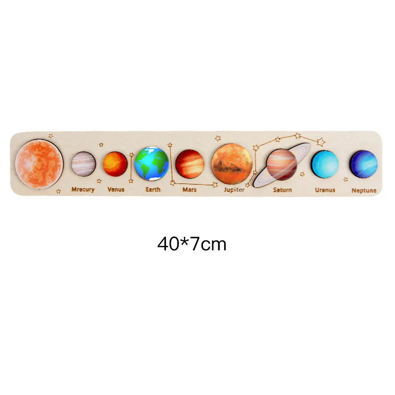 Children Montessori Wooden Solar System Planets Game