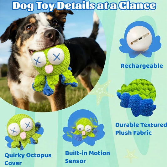 Rechargeable Interactive Octopus Moving Dog Toy