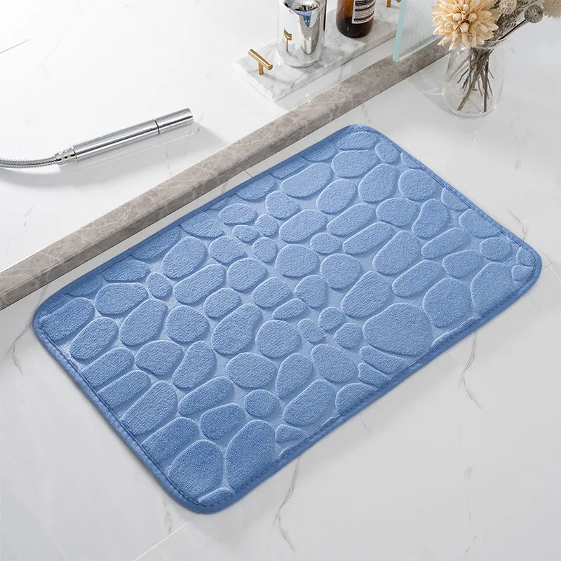 Cobblestone Embossed Bathroom Bath Mat