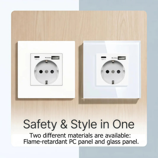 EU Type-C USB Wall Power Socket