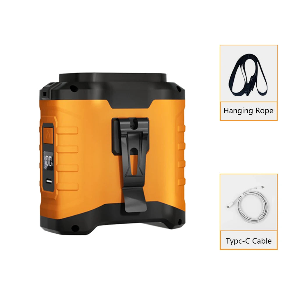 Practical Household Accessory – USB Rechargeable Hanging Waist Fan 10000mAh – pp / red