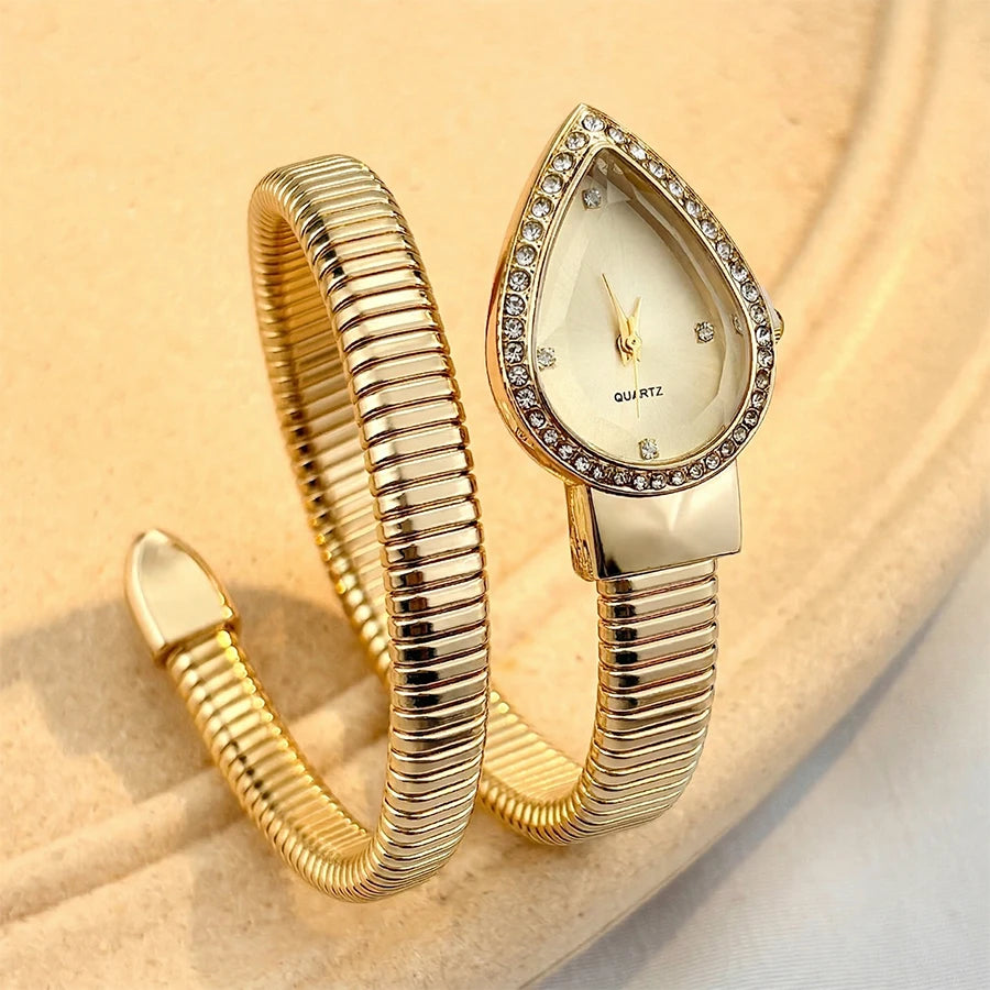 Women's Water Drop Snake Chain Quartz Fashion Watch
