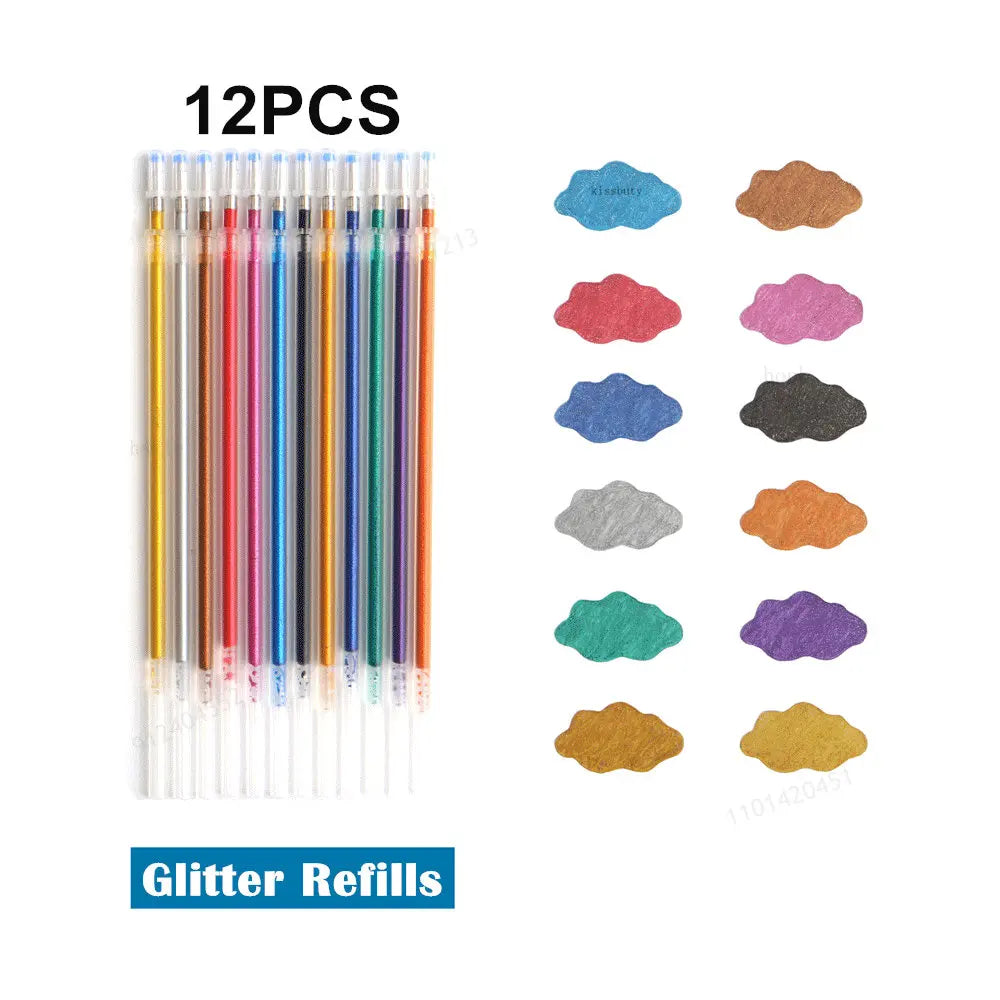 12Pcs/Set Glitter Gel Pen Set