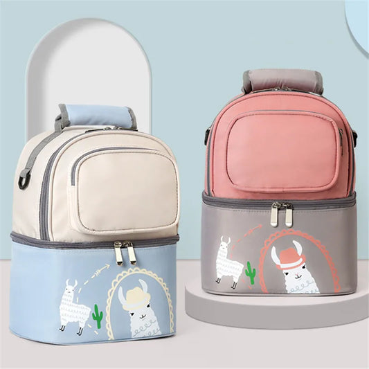 Large Capacity Double Layer Lunch Bag