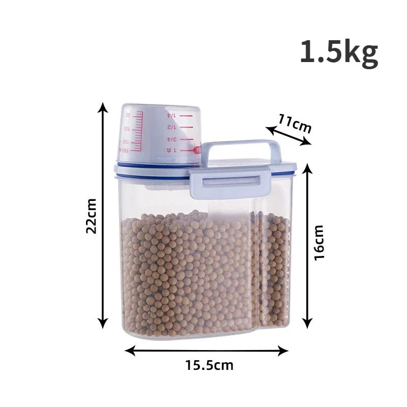 Premium Airtight Pet Food Storage Container with Measuring Cup