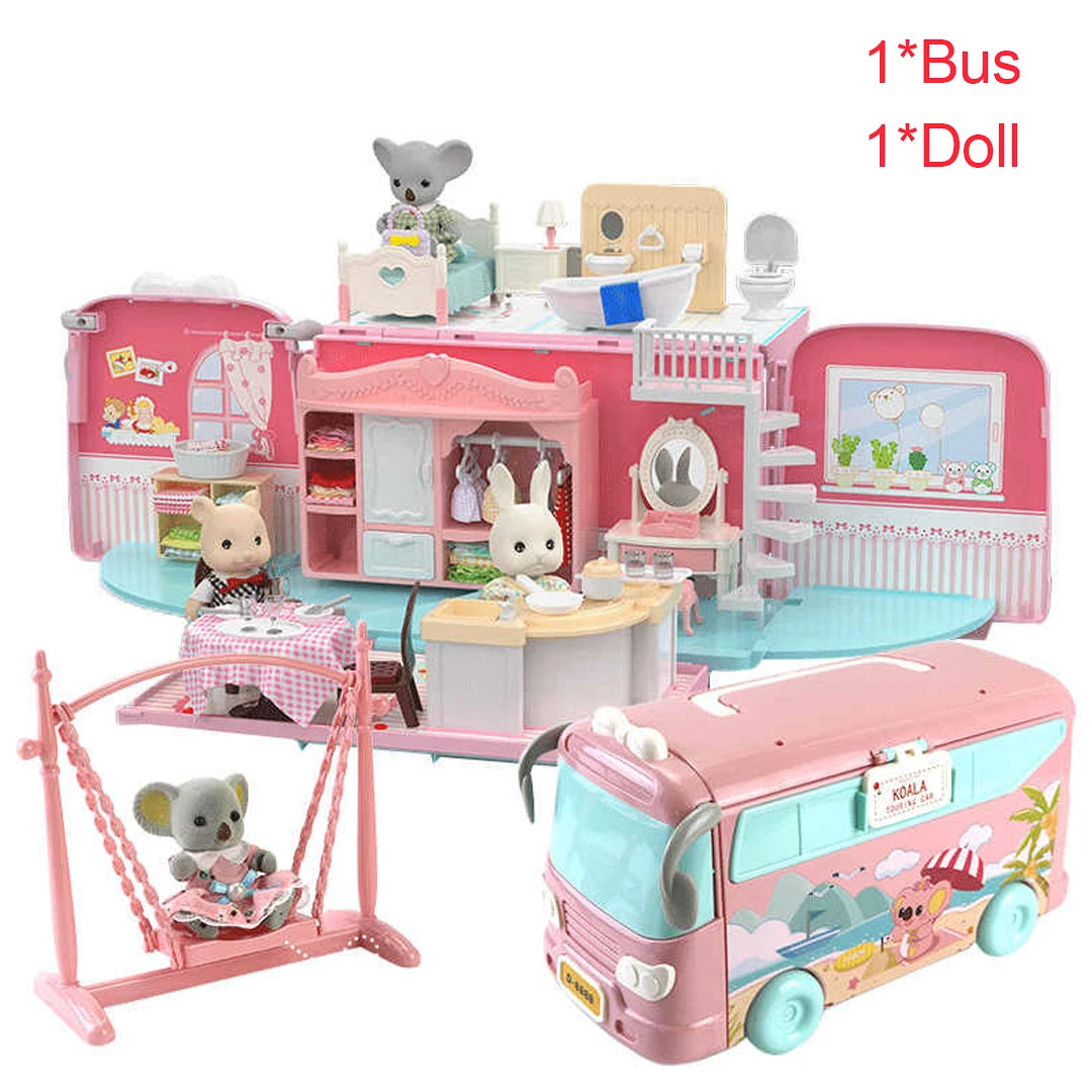 Koala Bus Diary Dollhouse Home Pretend Toys