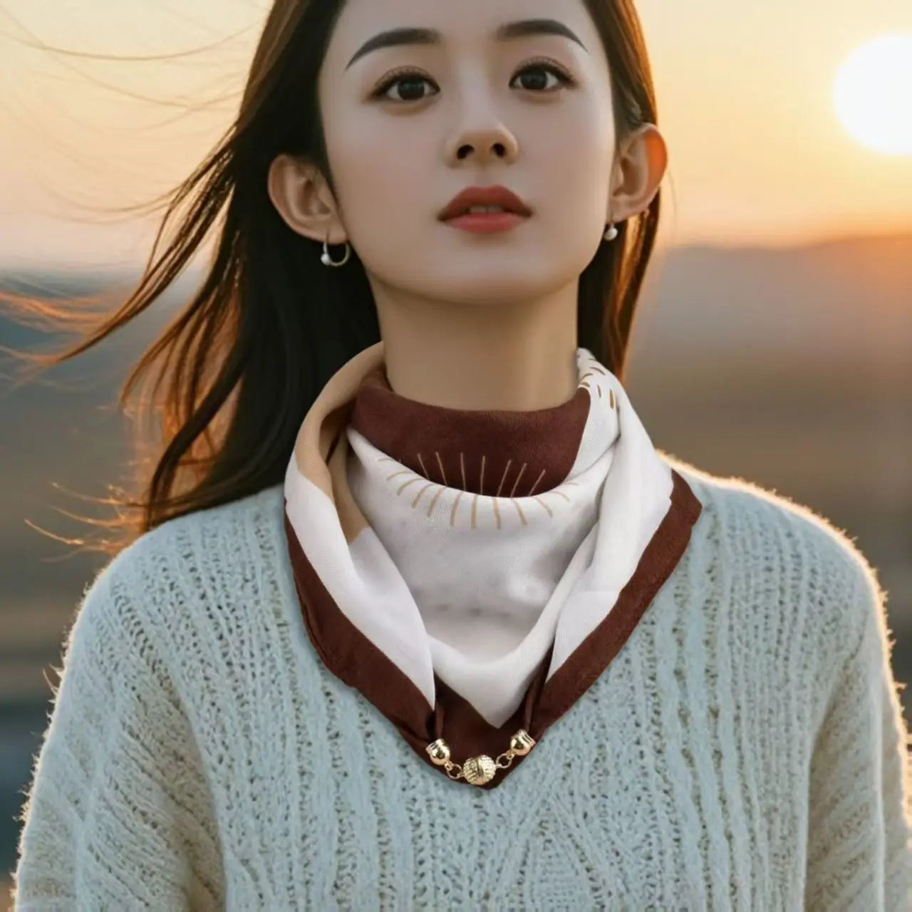Luxury Design Magnetic Square Scarf