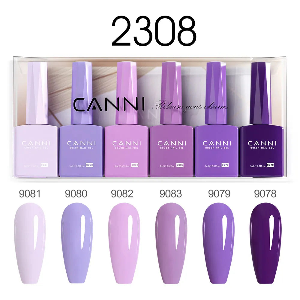 2/6pcs/kit CANNI HEMA FREE Nail Gel Polish Kit Semi Permanent