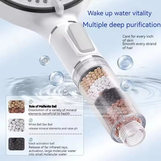 5-Mode High Pressure Filter Shower Head with Stop Button